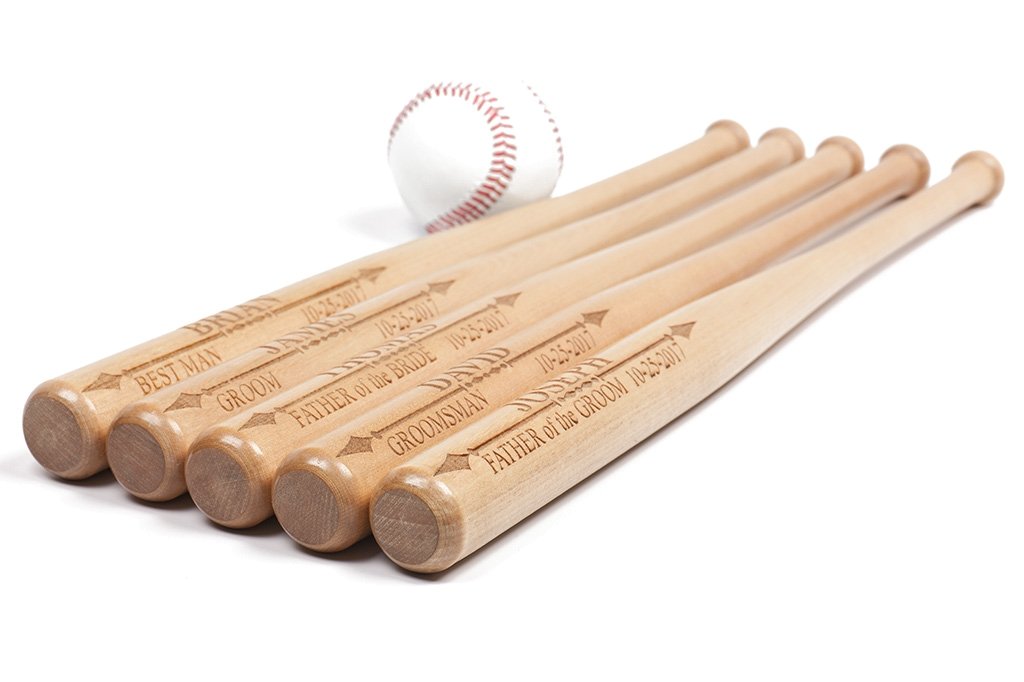 Mini Wood Baseball Bats with Personalized Engraving