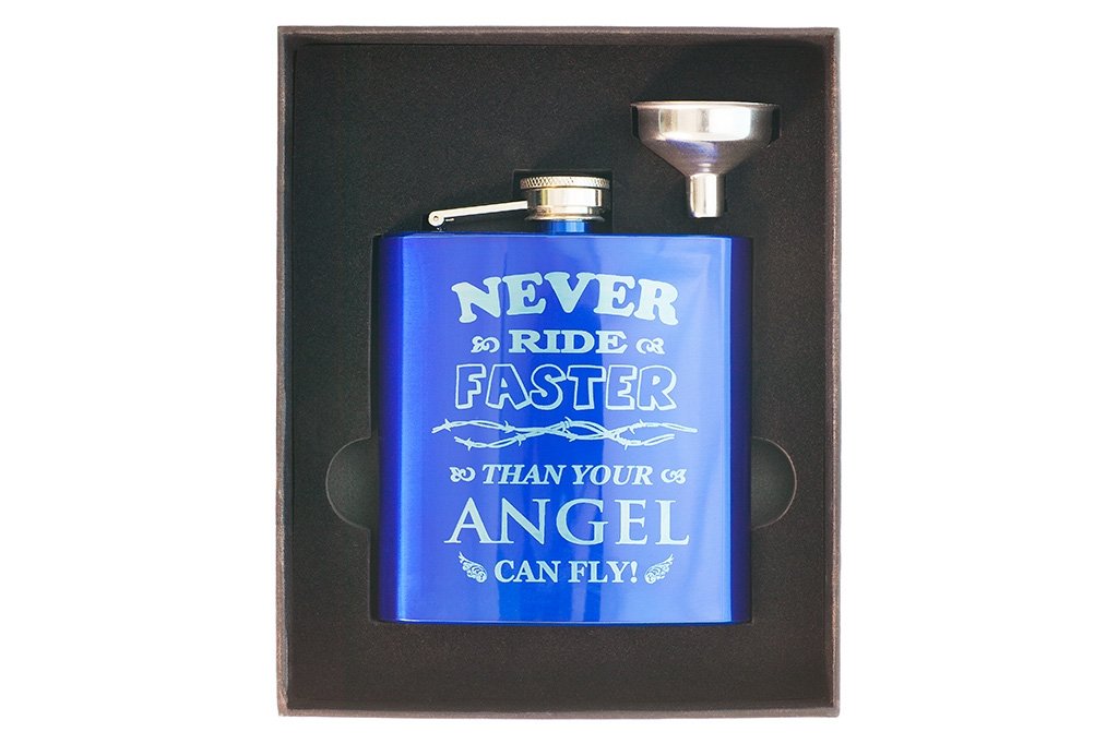 Funnel Gift Box with Biker Flask