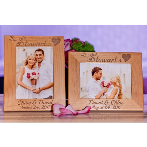 personalized Wedding Gift picture frame  (Alder Design1)
