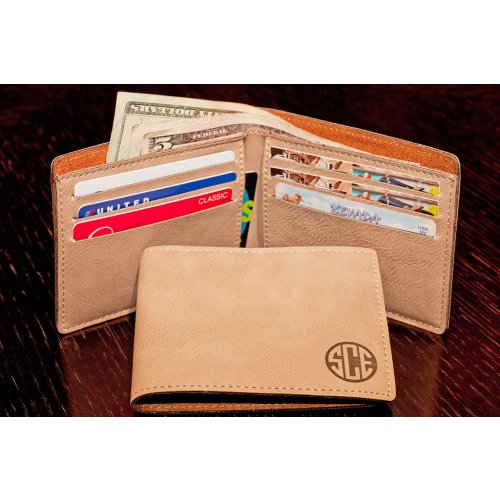 customized leather wallet with monogram