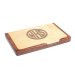 wooden business card box with monogram