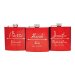 personalized bridesmaid gift flask in red
