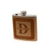 leather Monogram Gift Flask For Him