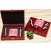 personalized pink flask in deluxe Rosewood Gift Box