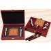 deluxe Rosewood Box with personalized leather flask