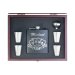 Rosewood Gift Box with personalized flask, Funnel and Shot Glasses