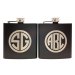 personalized flask with monogram in black
