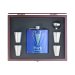 blue stainless steel Groomsmen Flask in Gift Box