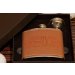 customized leather flask in gift box with funnel