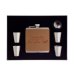 Personalized Leather Flask for Golf Player in Shot Glass Gift Box