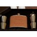 personalized golf flask in gift box with funnel and shot glasses